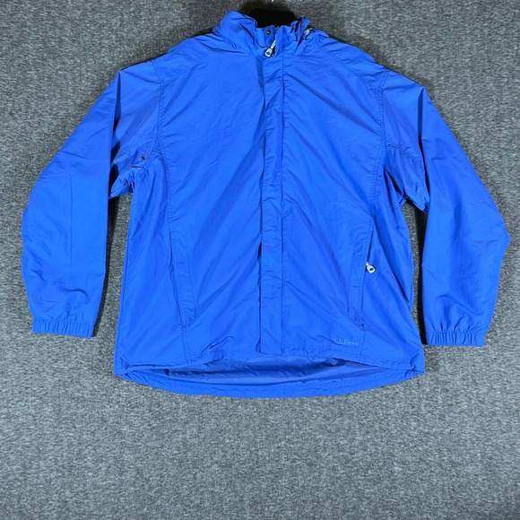 LL Bean Other - LL Bean Mens XL Blue Lightweight Full Zip Hooded Rain Jacket Active Coat